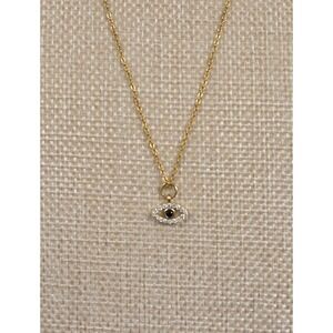 Sterling Silver Vermeil Evil Eye Pendant Necklace 18"